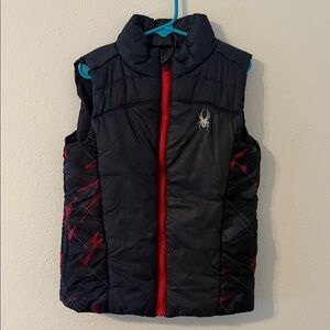 Spyder Black and Red Puffer Vest with Logo